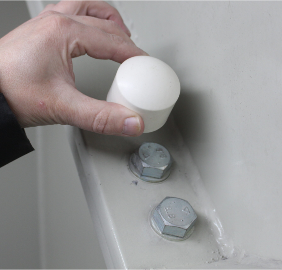 hand fitting fire resistant bolt cap